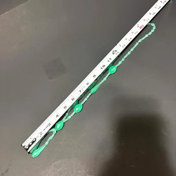 Vtg Green Uranium Glass Beaded Necklace UV Reactive Vaseline Glass Glows Flapper - Picture 9 of 16